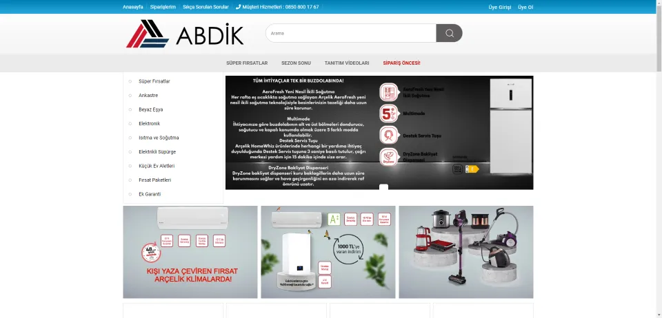 Abdik.Com | Güvenilir Alışveriş , Hızlı ve Kolay İade. Arçelik Yetkili Bayi