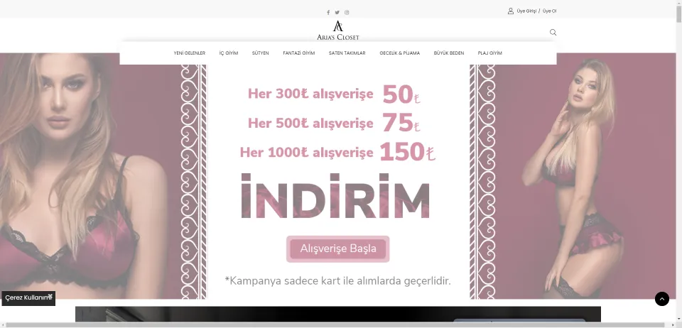 İç Çamaşırı & Fantazi Gecelik & Saten Takımlar - Aria's Closet
