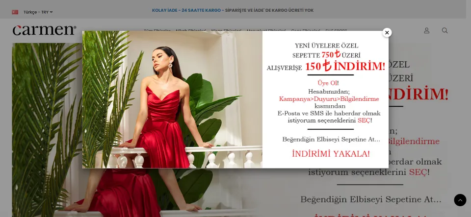Carmen Abiye Elbise Online Alışveriş Sitesi