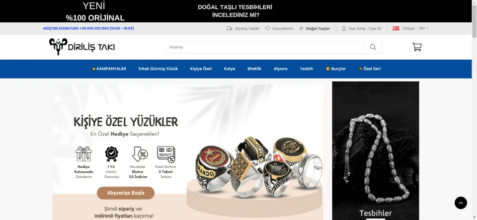 Gümüş Yüzük, Bileklik, Kolye, Küpe Çeşitleri - Diriliş Takı