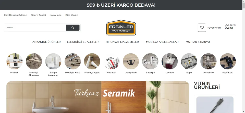 Ersinler Yapı Market - Türkiyenin mobilya aksesuar çeşitleri ve hırdavat ürünleri. En uygun fiyatlı ve kaliteli ürünler.