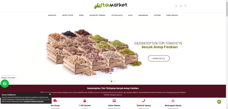 Fıstık Market - Gaziantep'ten Tüm Türkiye'ye Antep Fıstığı