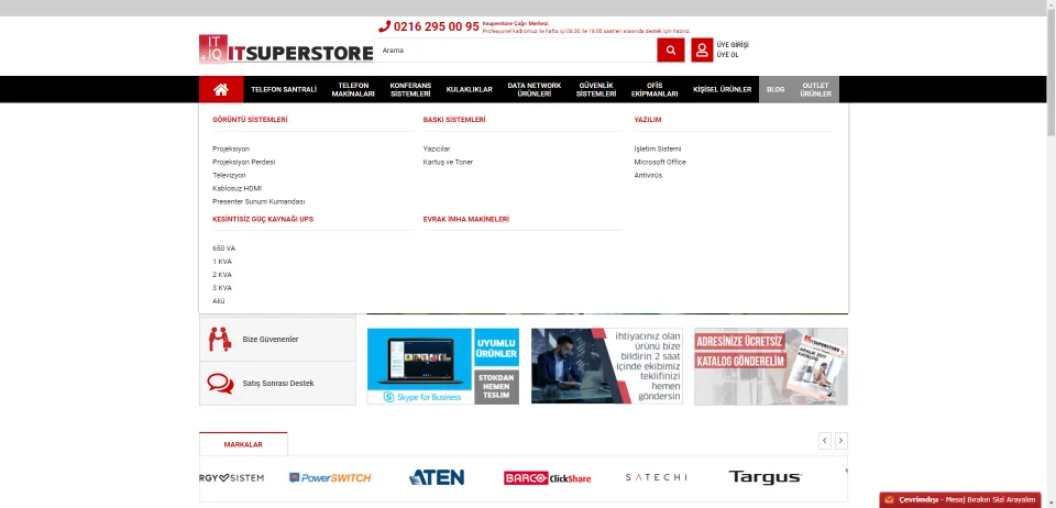 ITSUPERSTORE | Türkiye' nin ilk IT Alış Veriş Sitesi | Telekominikasyon ve Haberleşme Donanımları