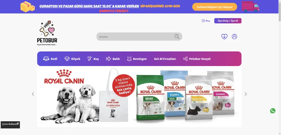 Evcil Hayvanlarınızın Tüm İhtiyaçları En Uygun Fiyatlarla|Petobur.net'te
