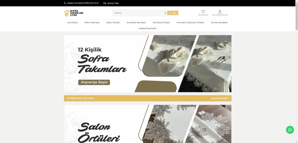 Masa Örtüsü Takımları - Salon Örtüleri - Amerikan Servisleri