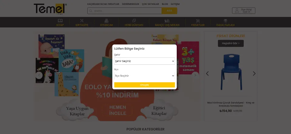 Temel Kitap Kırtasiye Ve Oyuncak | Bi' Tıkla Kapında
